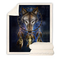 Light And Dark Meet Sherpa Blanket Wolf 3Dprint